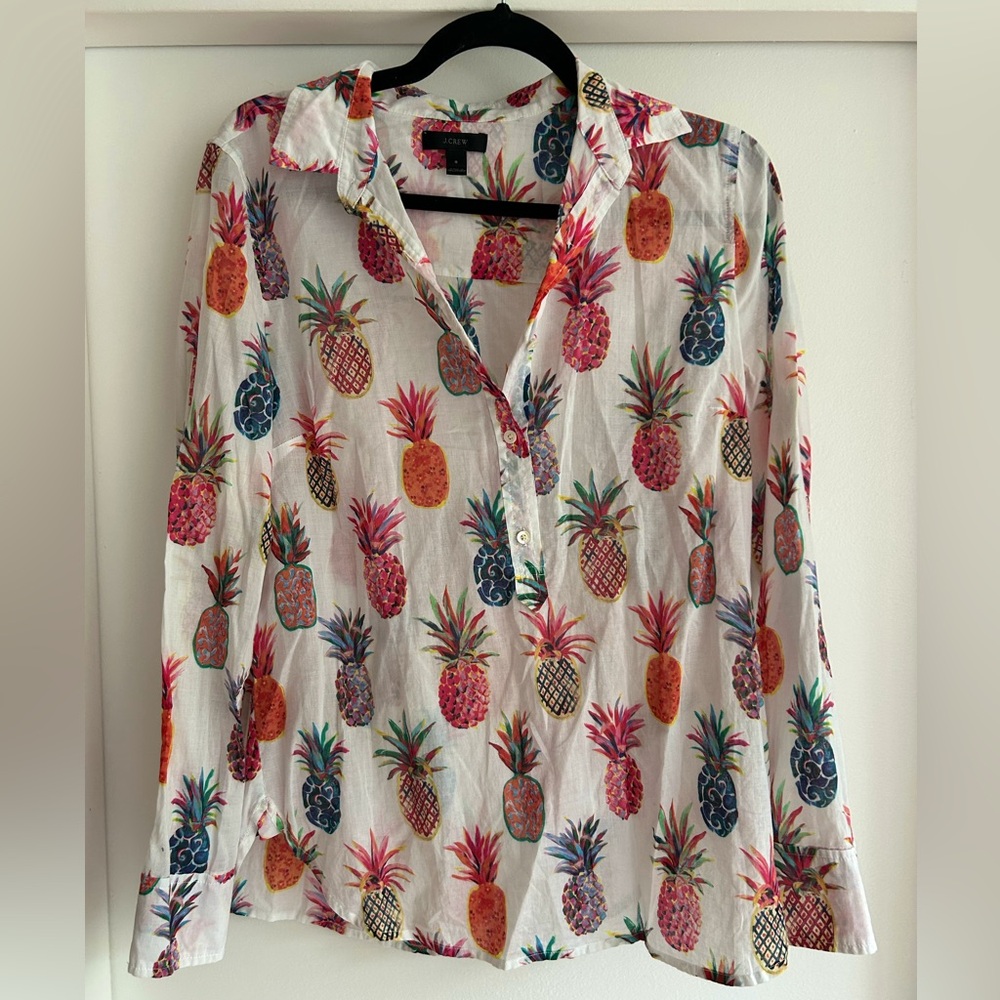 J. Crew pineapple cotton shirt